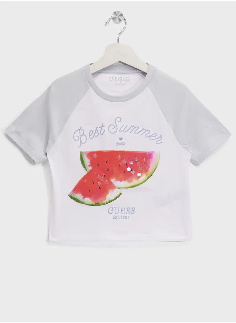 جس Kids Crew Neck T-Shirt