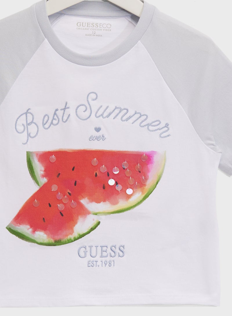 جس Kids Crew Neck T-Shirt  - Image 3
