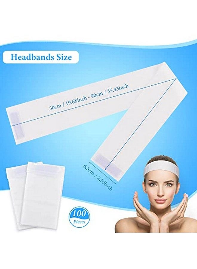 Noverlife 100Pcs Disposable Spa Facial Headbands Elastic Headband Wrap With Adjustable Magic Tape Stretch Nonwoven Facial Bandeau Soft Skin Care Essential Headband With Convenient Closure  - Image 4