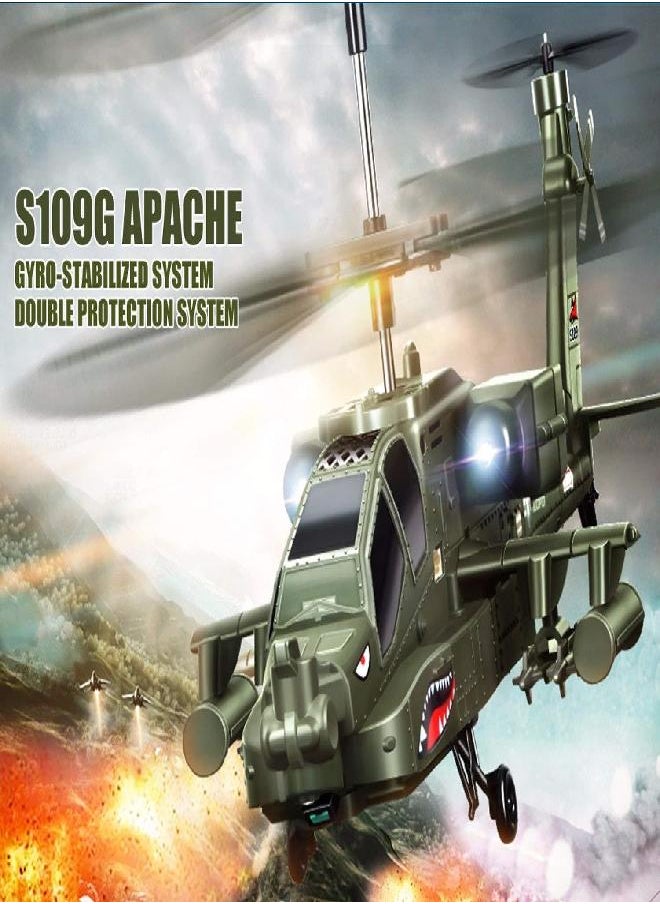 POCO DIVO - POCO DIVO Apache AH-64 Helicopter RC Flight Infrared 3CH AH64 S109 Gyro Military Aircraft Model S109G - Image 1