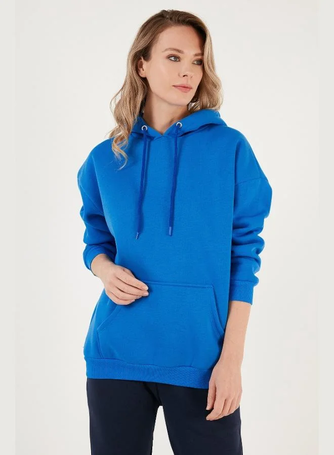 Lela  Lela Regular Fit Cotton Hooded Collar Brushed Winter Sweatshirt Women's SWEAT 5863854 for Women | Best Price UAE