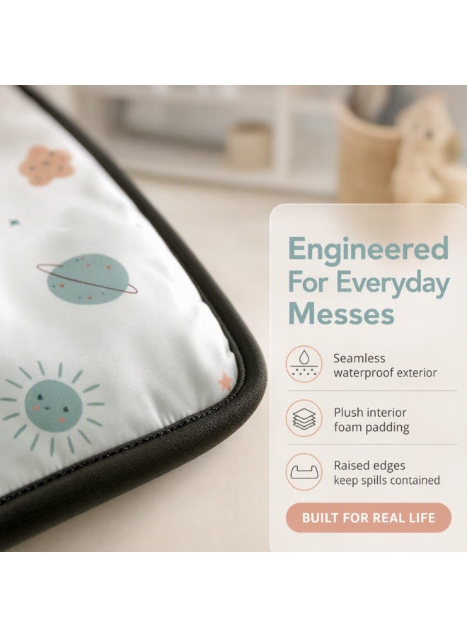 Hummingbird Premium Waterproof Baby Changing Mat – Soft Portable Diaper Changing Pad with Easy-Clean Surface for Newborn & Toddler, Planet Design - Image 4