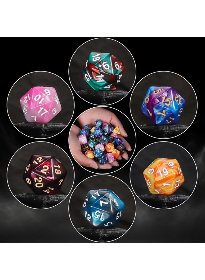 QMAY DND Dice Sets - 6 X 7 Polyhedral Dice (42pcs) with 6 Drawstring Bags for Dungeons and Dragons, RPG, MTG,Role Playing Table Game - Image 2