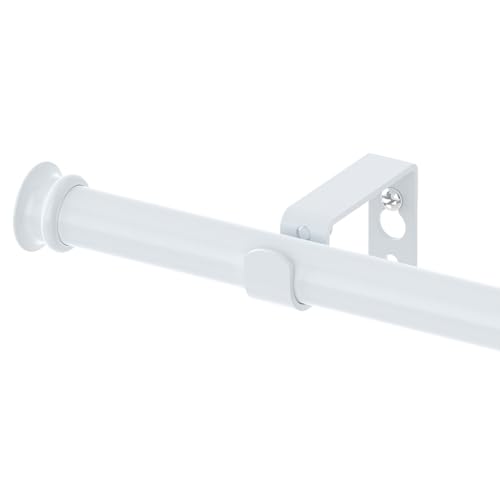 Alskarhem Curtain Rods 5/8 inch Curtain Rods for Windows 30 to 88 Inch with Brackets Easy to Install for Bedroom Living room Kitchen,White - Image 1