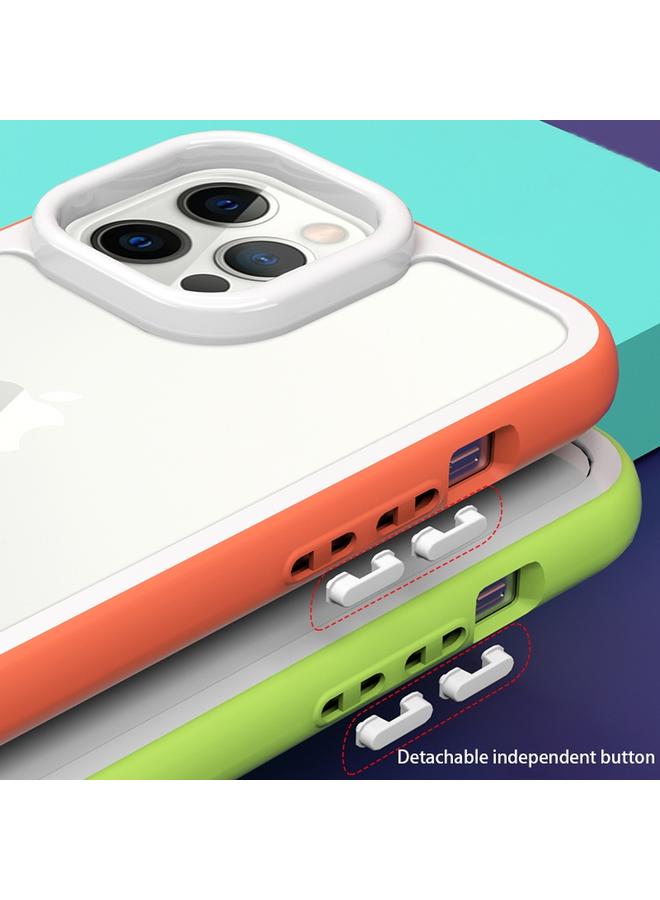 زبون جراب لهاتف iPhone 12 Pro بإطار ملون 2 في 1 جراب تبريد مجوف للهاتف - Image 4