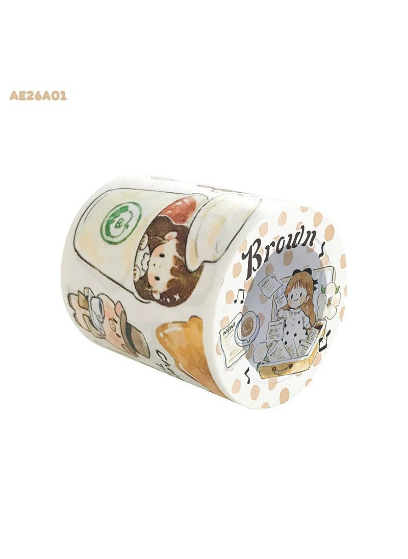 Generic King Zorro Themed Washi Tape Set Brown Brown Tone Brown Brown Tape-Full Roll 