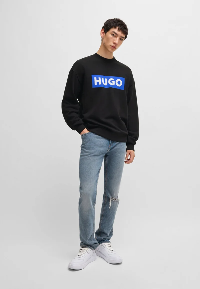HUGO Cotton-terry sweatshirt with logo print