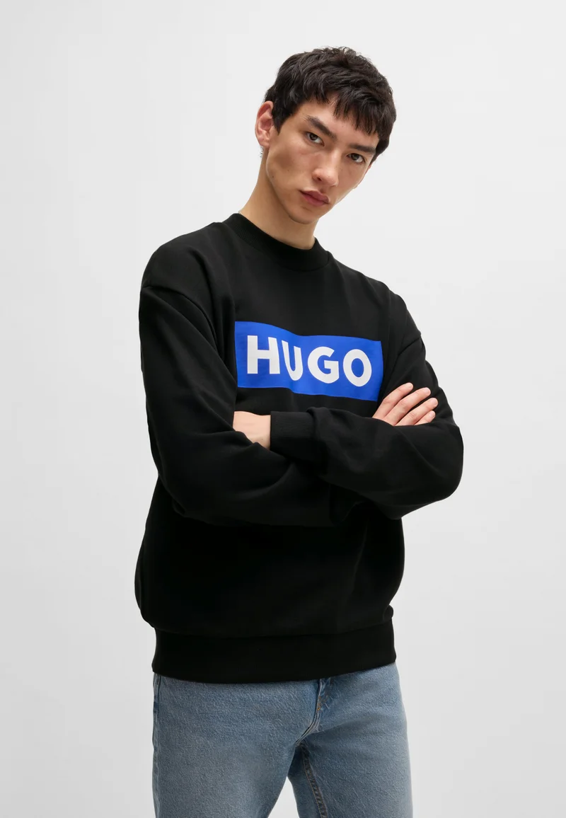 هوجو Cotton-terry sweatshirt with logo print