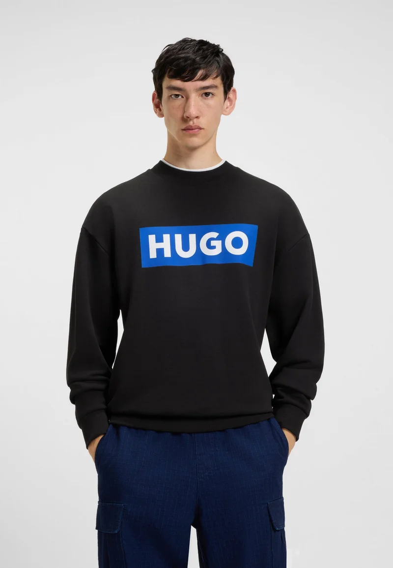 هوجو سويت شيرت قطن تيري بطبعة شعار