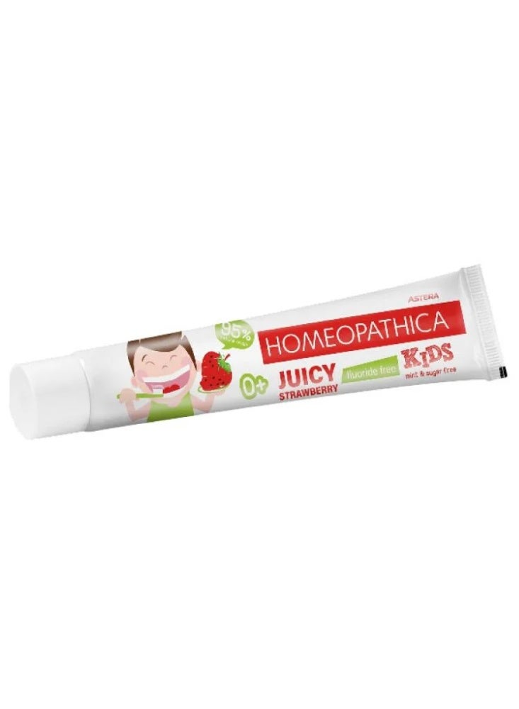 Homopasica Strawberry Flavored Toothpaste for Children, Fluoride-Free, 50ml