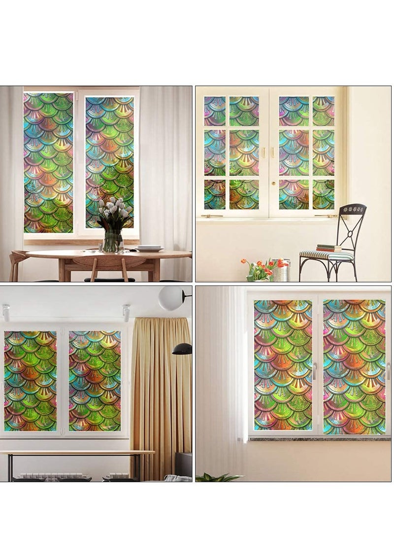 SYOSI 3D Colourful Window Privacy Film Glass Window Cling Decorative Sticker Decal for Home Kitchen Office Bedroom Living Room Bathroom - Image 2