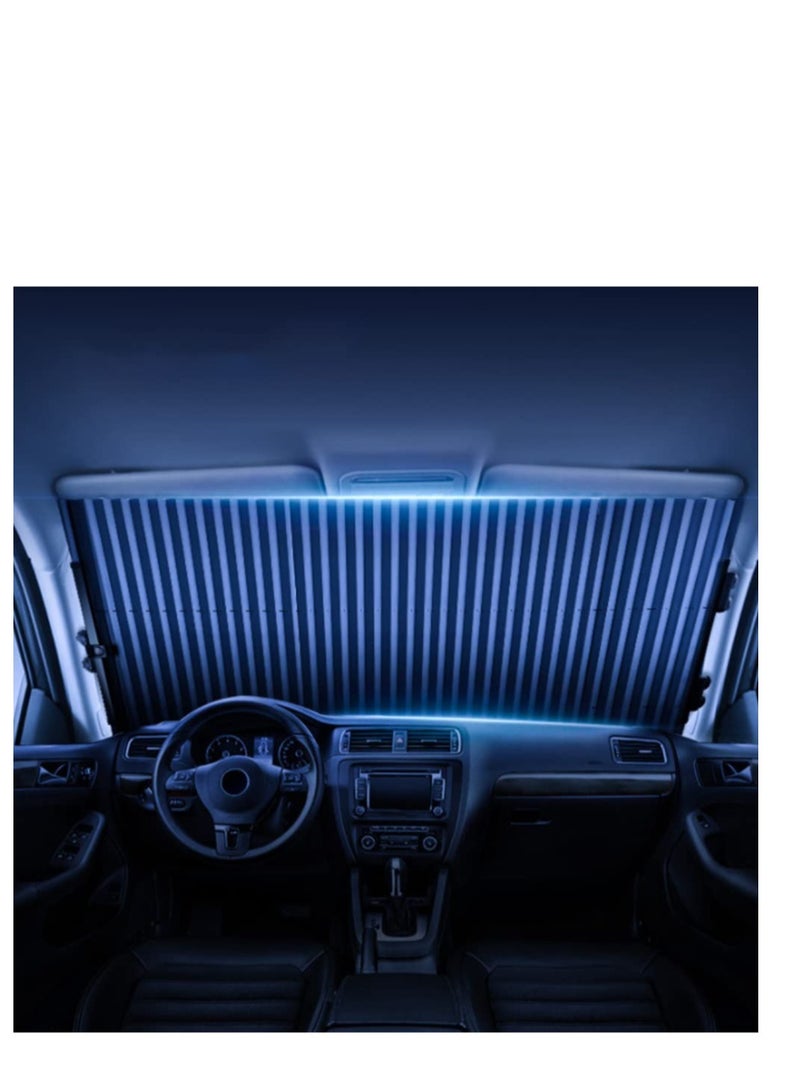 Excefore Auto Sunshade, Retractable Windshield Sun Shade, Quick Install Durable Breathable Mesh Cover, Suitable for UV Sun Protection, Keep Your Vehicle Cool, Overnight Camping Trip - Image 4