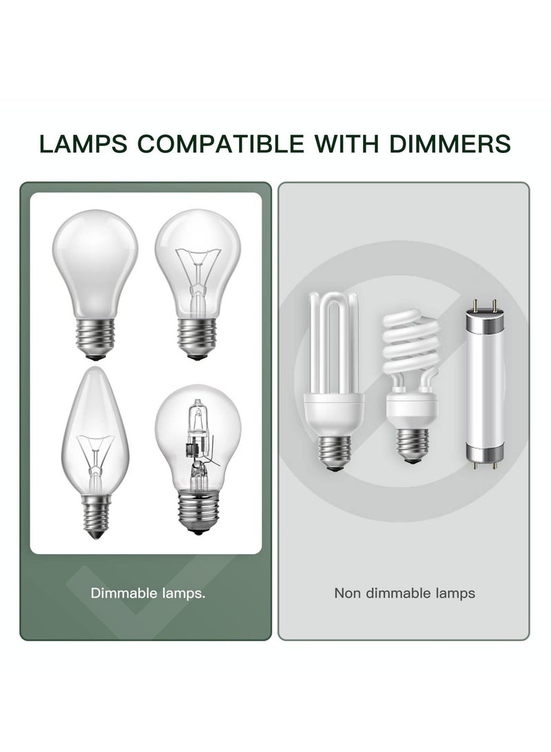 LED Dimmer Inline LED Dimmer Switch 1 Gang 220V-240V Trailing Edge Dimmer Full Range Rotary Dimmer Switch for 3-100W Dimmable LED Incandescent Halogen Bulbs for Table Lamp Floor Lamp - Image 5
