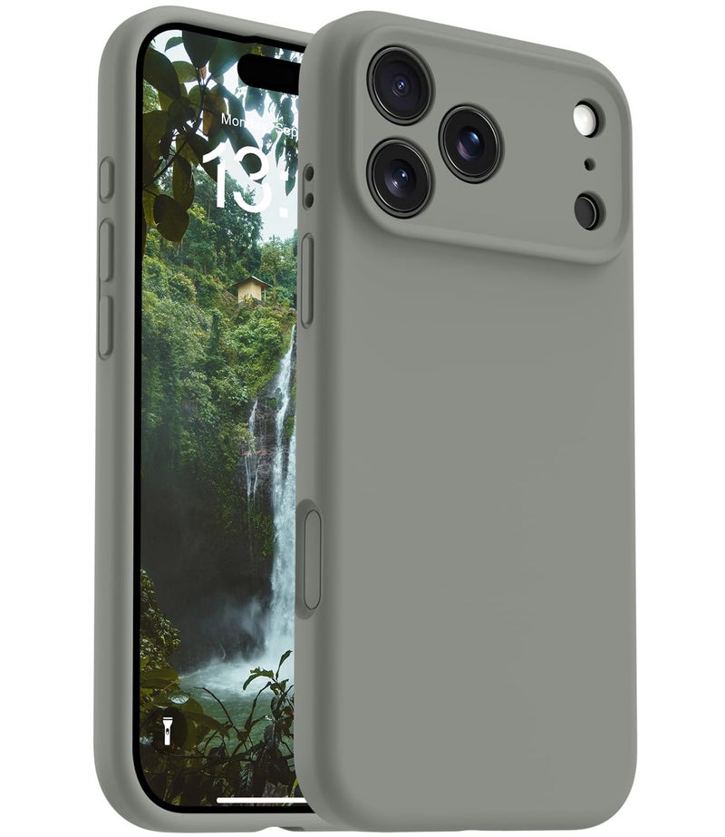 OTOFLY Magnetic for iPhone 17 Pro Case,Compatible with Magsafe,Classic Liquid Silicone Mobile Phone Case,Integrated Camera Control Button,Anti-Scratch Microfiber Lining, Calke Green - Image 1