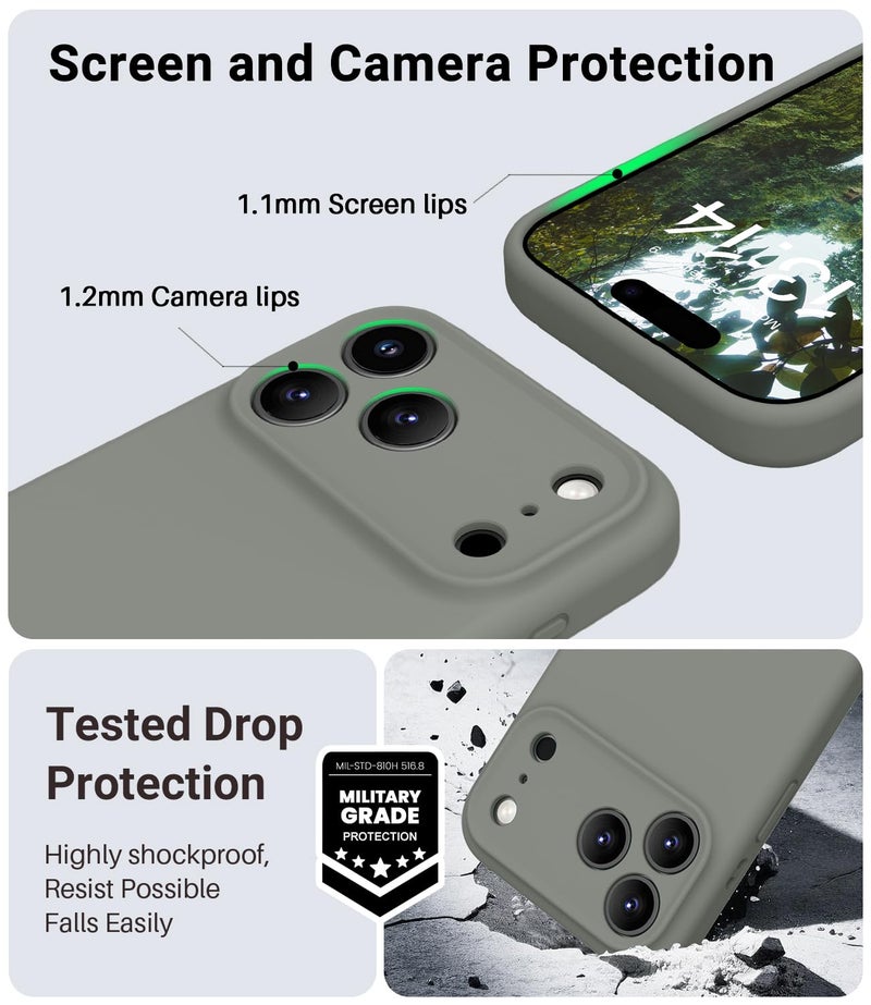 OTOFLY Magnetic for iPhone 17 Pro Case,Compatible with Magsafe,Classic Liquid Silicone Mobile Phone Case,Integrated Camera Control Button,Anti-Scratch Microfiber Lining, Calke Green - Image 5