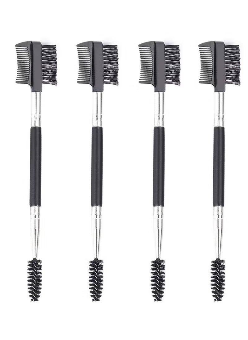 Generic Eyebrow Eyelash Shaper Eyelash Comb and Eyebrow Brush Dual Comb Eyebrow Brush Double Head Eyebrow Brush Eyebrow Eyelash Makeup Grooming Tool for Women Girls Cosmetic Travel (Black)  - Image 1