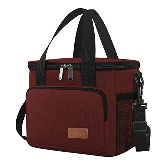 Femuar Lunch Bags for Women/Men, Insulated Lunch Bag for Work Office Picnic - Lunch Cooler Bag Leakproof Lunch Box with Adjustable Shoulder Strap - Red - Image 1