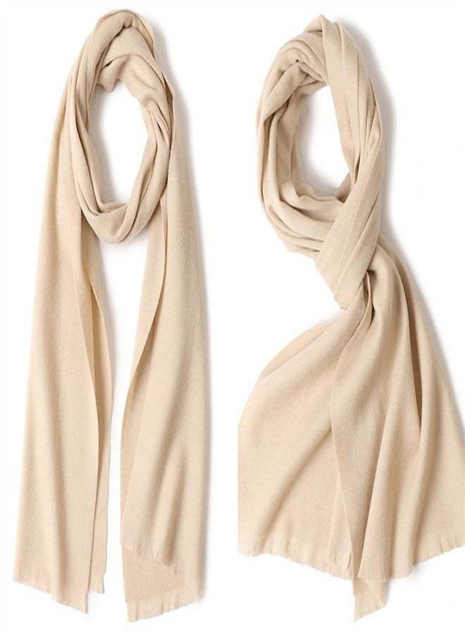 Loquat - Warm Solid Short Beard Wool Scarf - Image 1