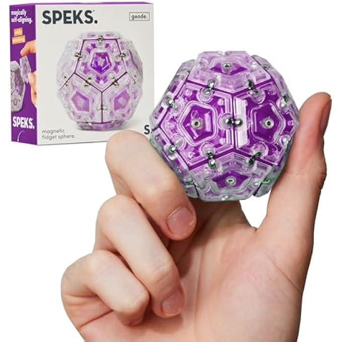 Speks لعبة جيود كروية مغناطيسية للبالغين | لعبة حسية هادئة للبالغين لتخفيف التوتر والقلق، أداة مكتبية لاضطراب فرط الحركة وتشتت الانتباه، هدية مثالية في الجوارب وأفضل فكرة هدية تقنية | كوارتز، مجموعة من 12 قطعة - Image 1