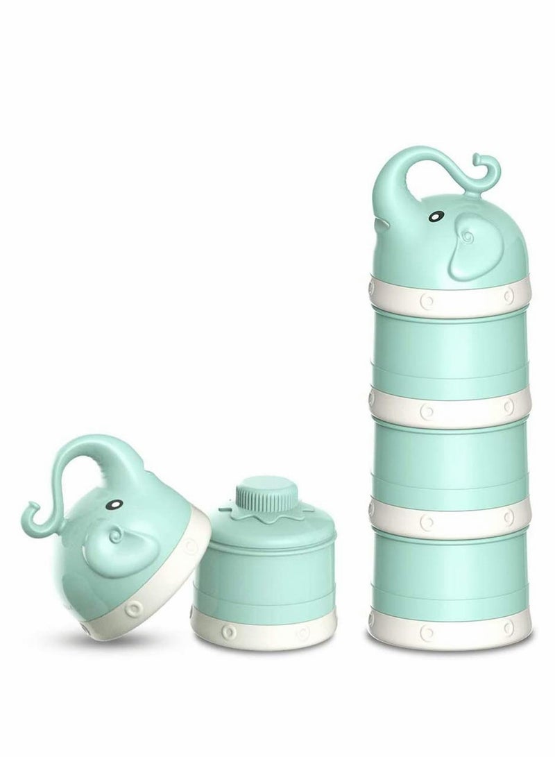 Formula Dispenser, Stackable Portable 3 Compartments Milk Powder Dispenser & Snack Container Handle & 3 Funnel Lids Non-Spill Twist-Lock Stackable Milk Powder - Image 1