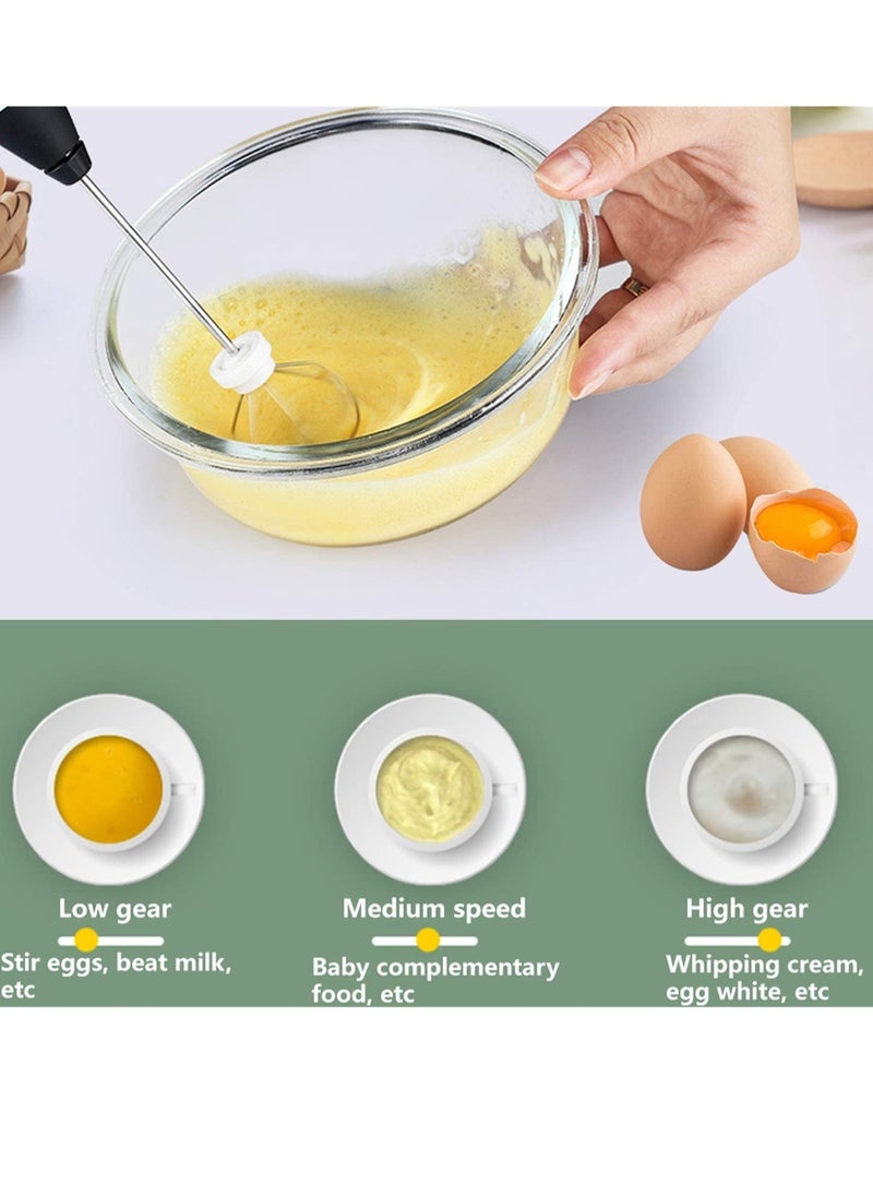 ELTRAZONE - Rechargeable Milk Frother 3 Speeds Handheld Foam Maker With Stainless Whisk For Coffee, Latte, Cappuccino, Chocolate, Milk Tea, Coconut Milk, Durable Frother Drink Mixer - Image 1
