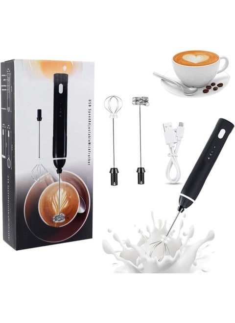 Rechargeable Milk Frother 3 Speeds Handheld Foam Maker With Stainless Whisk For Coffee, Latte, Cappuccino, Chocolate, Milk Tea, Coconut Milk, Durable Frother Drink Mixer