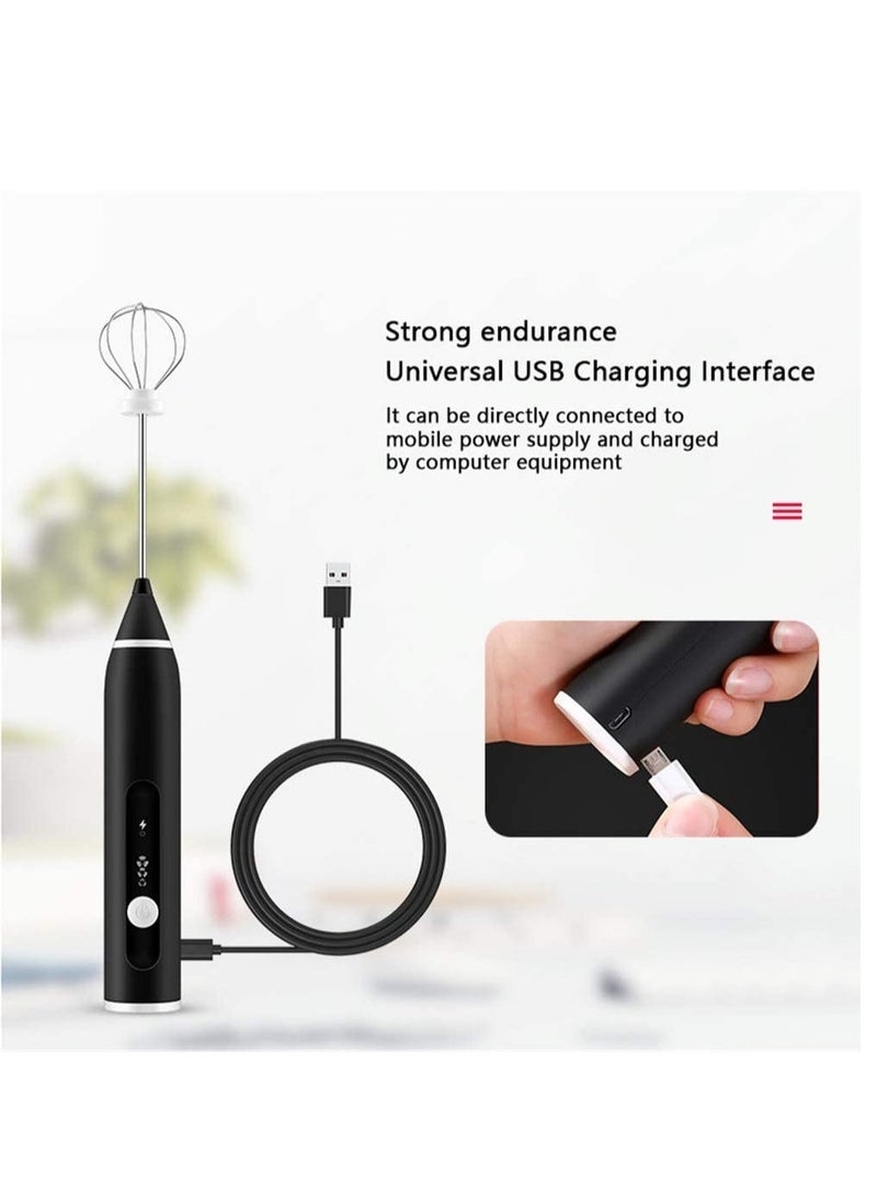 ELTRAZONE - Rechargeable Milk Frother 3 Speeds Handheld Foam Maker With Stainless Whisk For Coffee, Latte, Cappuccino, Chocolate, Milk Tea, Coconut Milk, Durable Frother Drink Mixer - Image 1