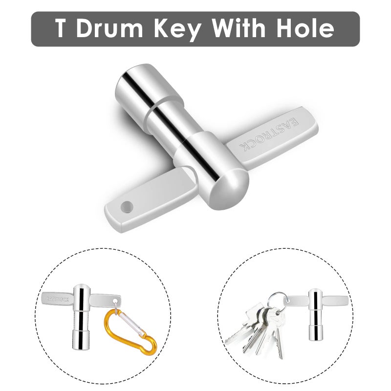 EASTROCK EastRock Drum Keys 3-Pack Drum Tuning Key with Continuous Standard Motion Speed key,Universal Drum Key Tuner (Chrome-Plated Steel)  - Image 5