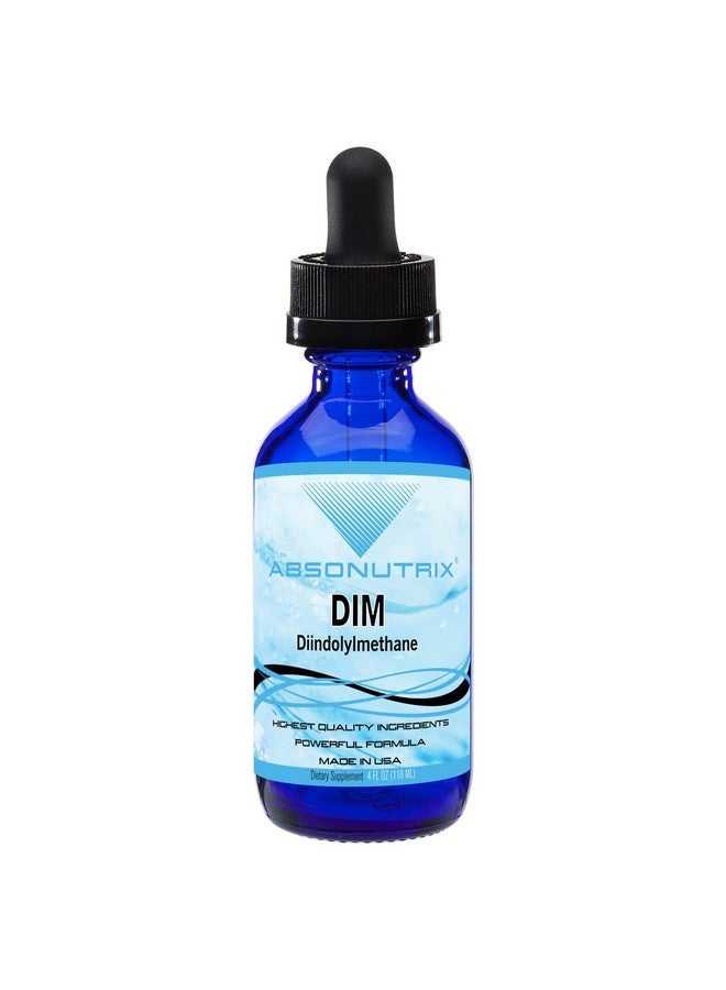 Absonutrix DIM (Diindolylmethane) Extract 593 mg, 4 Oz Bottle, 200 Potent Servings, Third-Party Tested Drops, Quick Absorption, Gluten-Free, Third-Party Tested, GMP-Certified, Non-GMO, Made in USA - Image 1