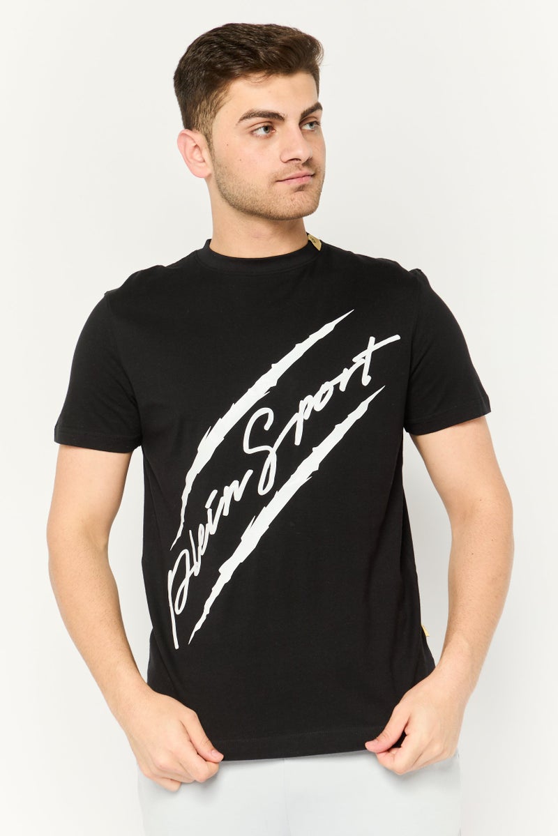 PHILIPP PLEIN Plein Sport Men Sportswear Fit Short Sleeve Outdoor T-Shirt, Black - Image 1