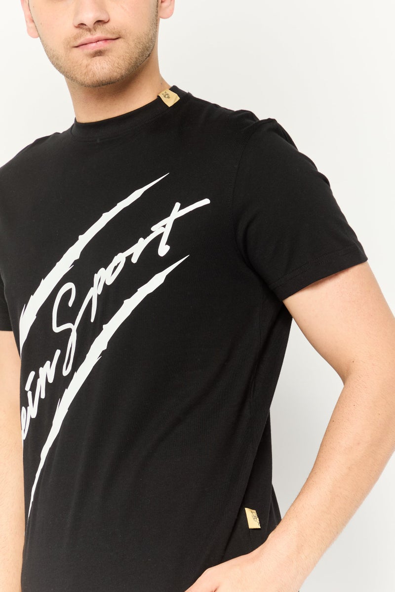 PHILIPP PLEIN Plein Sport Men Sportswear Fit Short Sleeve Outdoor T-Shirt, Black - Image 3