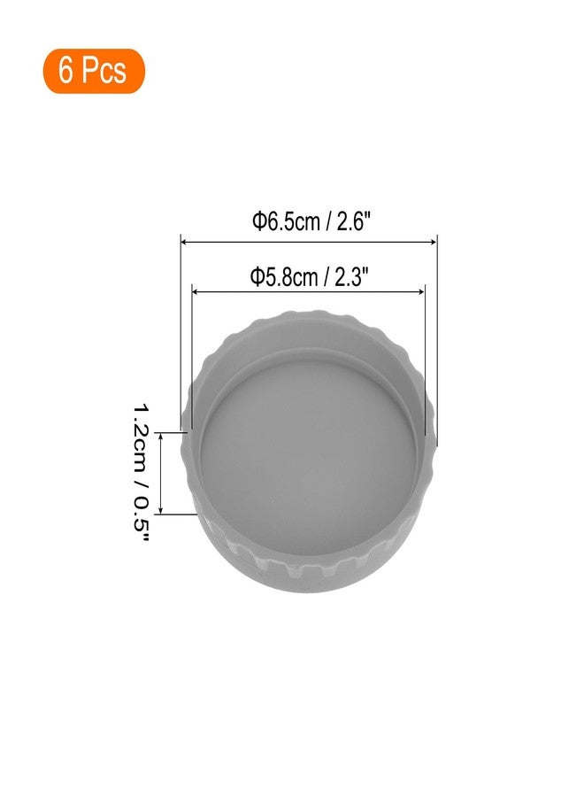 ميكسينيتي مجموعة ميكانيكسي من 6 قطع من أغطية علب السيليكون محكمة الإغلاق وقابلة لإعادة الاستخدام، مصنوعة من فلين رمادي مطاطي، مثالية للحفلات والمطبخ المنزلي وتخزين المشروبات. - Image 2