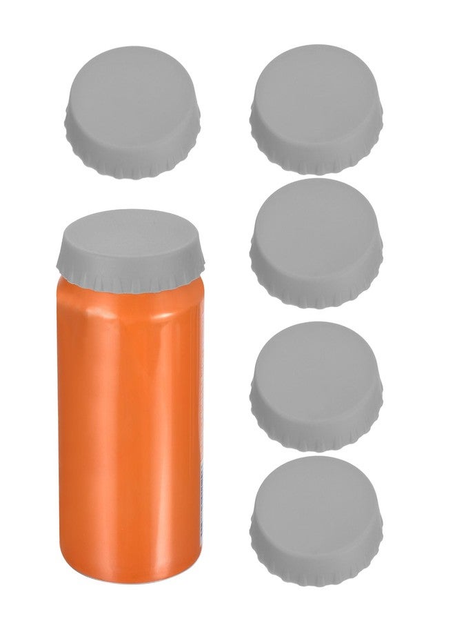 ميكسينيتي مجموعة ميكانيكسي من 6 قطع من أغطية علب السيليكون محكمة الإغلاق وقابلة لإعادة الاستخدام، مصنوعة من فلين رمادي مطاطي، مثالية للحفلات والمطبخ المنزلي وتخزين المشروبات. - Image 1