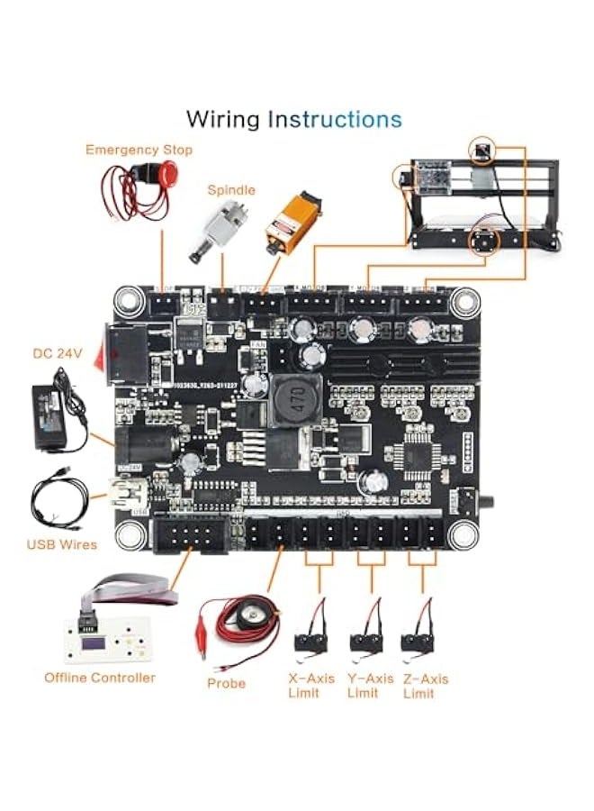 CNC 1610 PRO 3 Axis GRBL Control DIY Mini CNC Router Machine Kit with Offline Controller and 14pcs ER11 Collets CNC Engraving Milling Machine for Cutting Wood Plastic Acrylic PVC PCB - Image 4