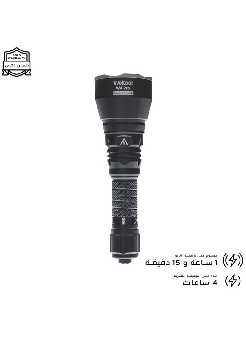 Well Tool W4 Flashlight - 3400 Meters - 568 Lumens - 5000mAh Battery - Aluminum Body - Sharp Focus