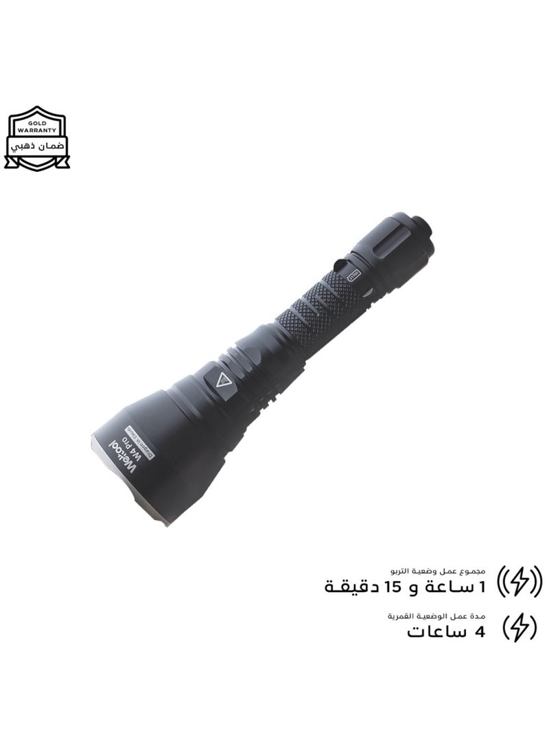 Well Tool W4 Flashlight - 3400 Meters - 568 Lumens - 5000mAh Battery - Aluminum Body - Sharp Focus
