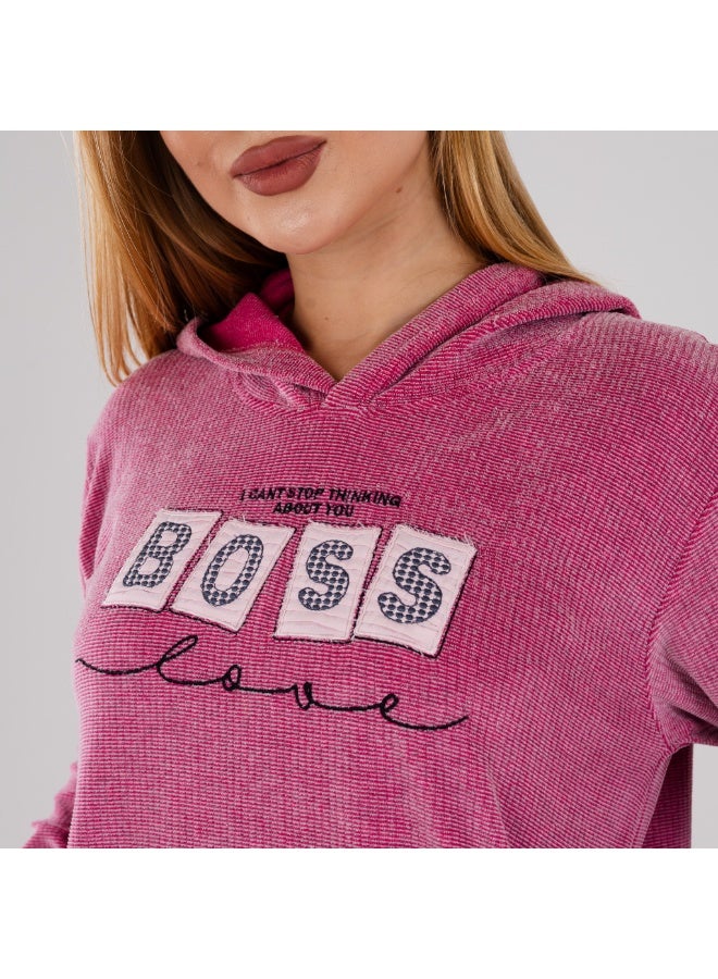 zecotex  Cozy & Warm Velour (Fleece/Plush) Women's Loungewear/Pajama Set - Hoodie Top & Trousers - Image 4