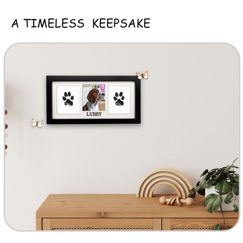 MYPAWLETS Paw Print Frame & Ink Pads Kit,Dog or Cat Paw Print Kit,2 No Mess Ink Pads for Pets,Paw Print Stamp Pad for Dogs,Wooden Pet Memorial Frame,Personalized Pet Paw Print Gifts - Image 3