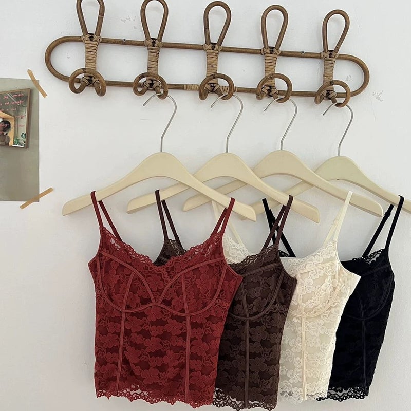 Winter Thermal Lace V-Neck Camisole with Padded Cups - Image 3
