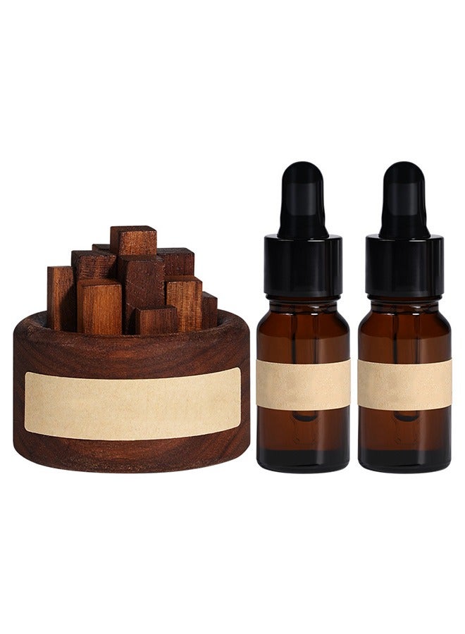 Golden Rose Pure Walnut Wood Passive Aromatherapy Essential Oil Diffusers, Non Electric Eco-Friendly Wooden Natural Aroma Diffuser for Cars, Small Rooms, and Office Desk Decor (Wood Diffuser) - Image 2