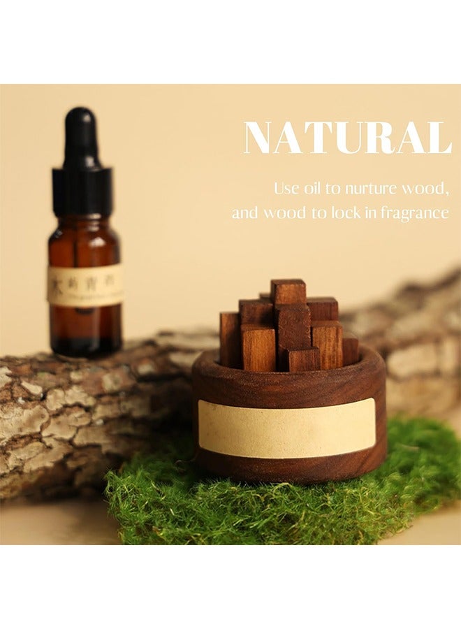 Golden Rose Pure Walnut Wood Passive Aromatherapy Essential Oil Diffusers, Non Electric Eco-Friendly Wooden Natural Aroma Diffuser for Cars, Small Rooms, and Office Desk Decor (Wood Diffuser) - Image 1