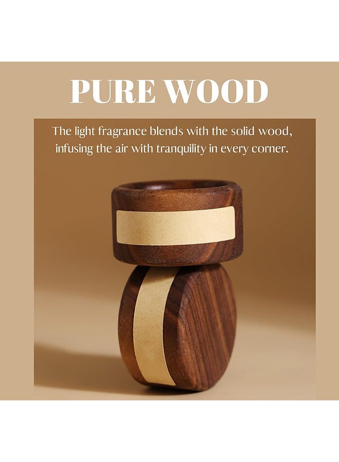 Golden Rose Pure Walnut Wood Passive Aromatherapy Essential Oil Diffusers, Non Electric Eco-Friendly Wooden Natural Aroma Diffuser for Cars, Small Rooms, and Office Desk Decor (Wood Diffuser) - Image 3