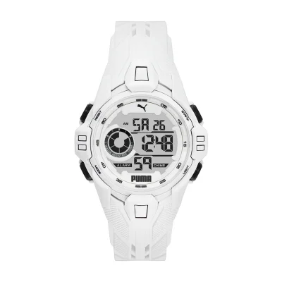بوما Digital Mechanical Watch for Men With White Rubber Band- 10 ATM - PU P5039