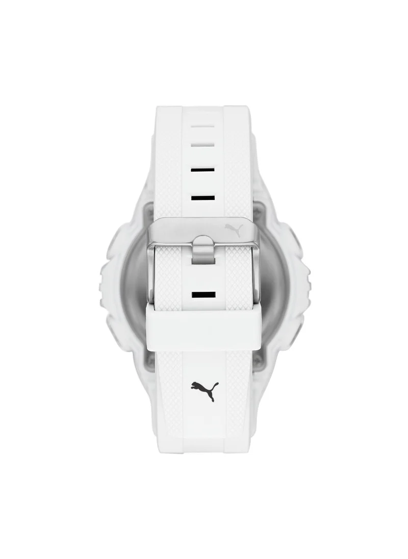 PUMA Digital Mechanical Watch for Men With White Rubber Band- 10 ATM - PU P5039