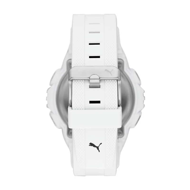 بوما Digital Mechanical Watch for Men With White Rubber Band- 10 ATM - PU P5039