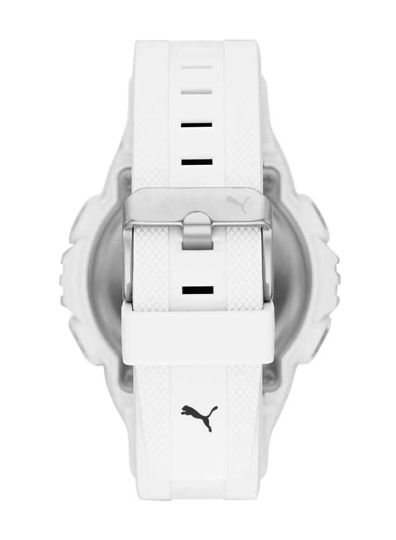 بوما Digital Mechanical Watch for Men With White Rubber Band- 10 ATM - PU P5039