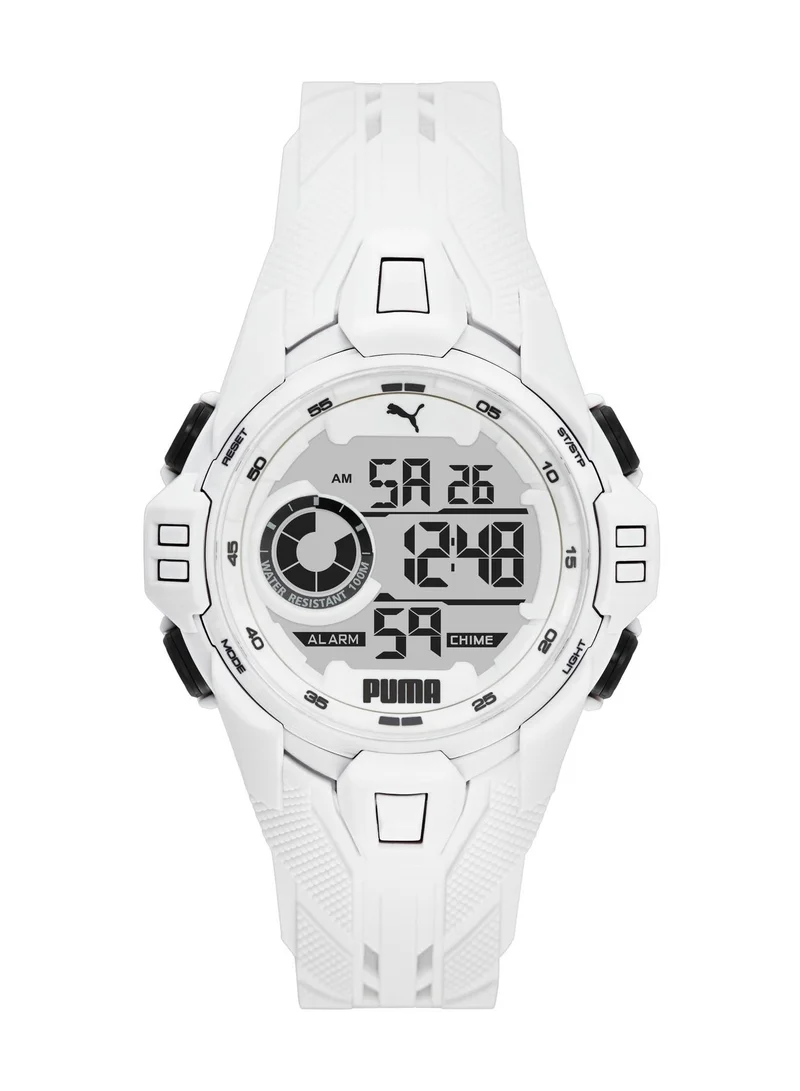 بوما Digital Mechanical Watch for Men With White Rubber Band- 10 ATM - PU P5039