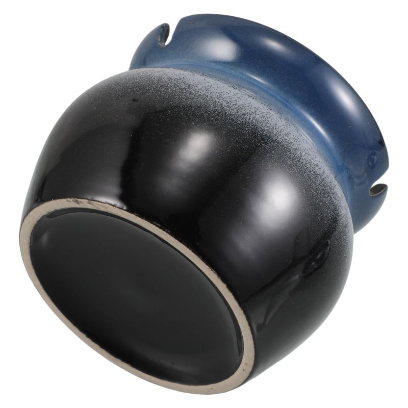 Windproof Ceramic Ashtray With Lid Blue Gradient For Indoor Outdoor Patio Garden Balcony - Image 2