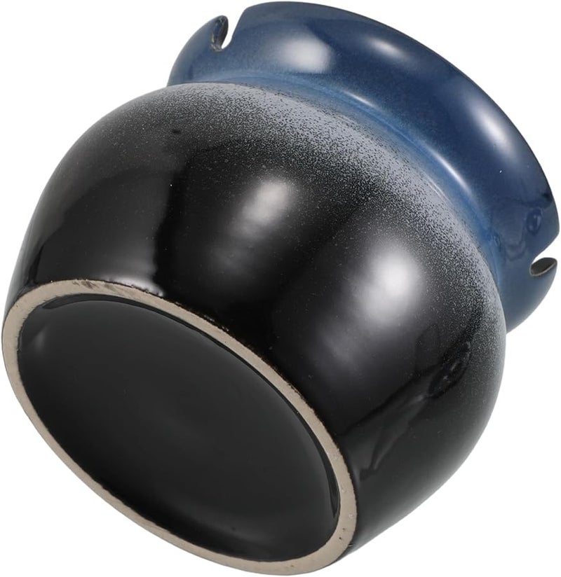 Windproof Ceramic Ashtray With Lid Blue Gradient For Indoor Outdoor Patio Garden Balcony - Image 1