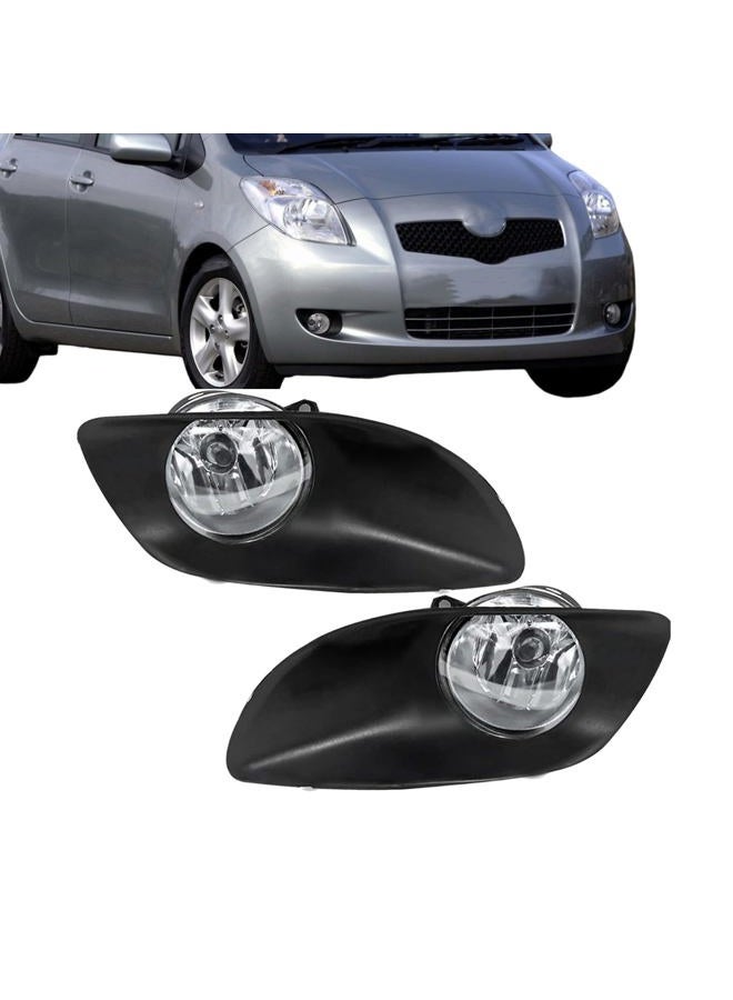 WFLNHB Left and Right Fog Lights Repalcement for Toyota Yaris 2006-2010 Fog Light Clear with Wiring Kit 812100D041 812100D042 - Image 1